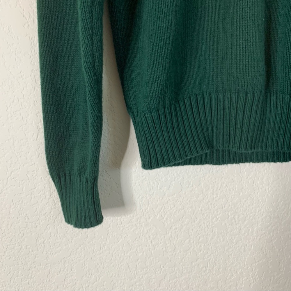 Polo Ralph Lauren Mens green 100% cotton 1/4 pull over sweater L - Picture 3 of 6